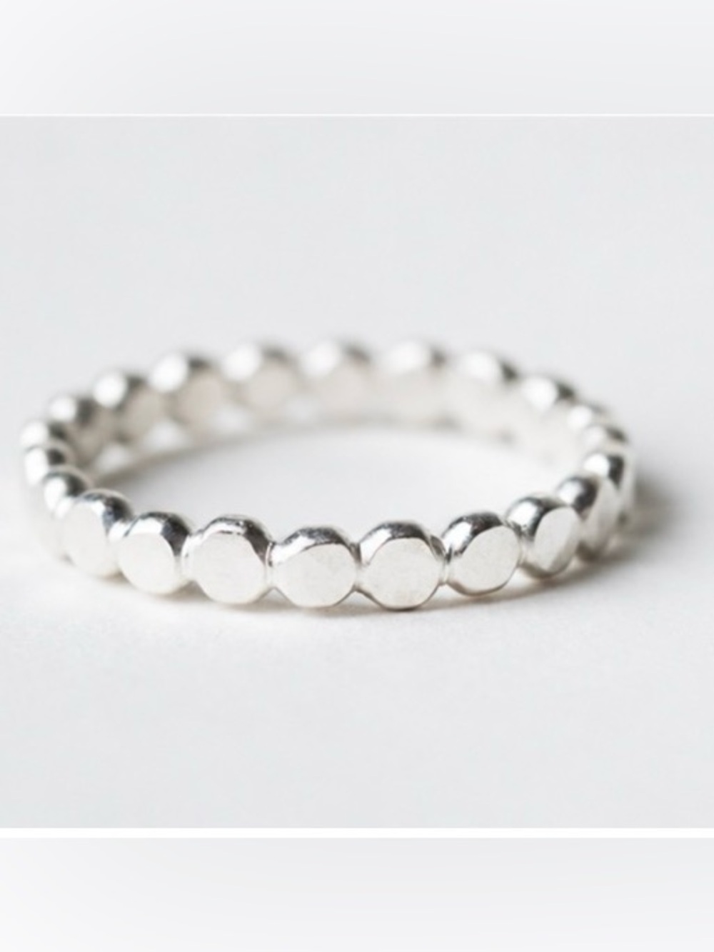 ** 3 For $30 💦Waterproof 💦 ** Silver Beaded Stacking Ring Minimalist Dot Band